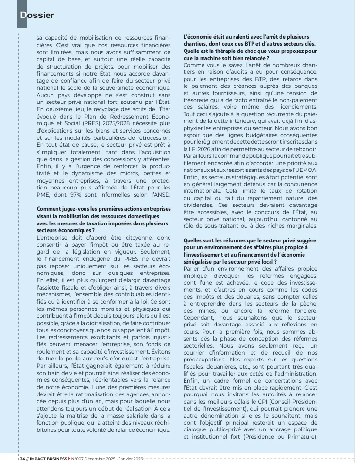 « Le financement du PRES ne doit pas reposer sur quelques entreprises »